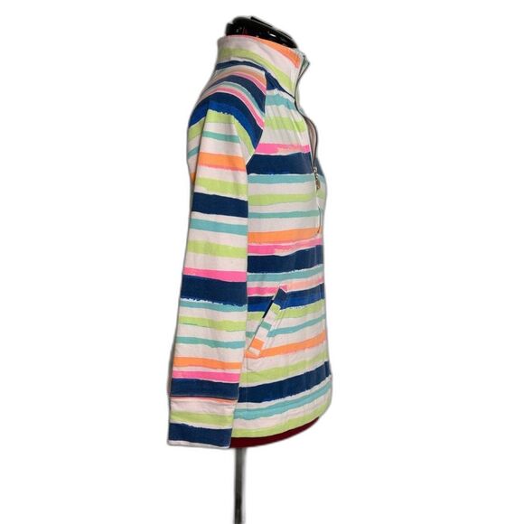 Lilly Pulitzer Skipper Popover Size XS Multi-Colored Stripe Cats Meow Print - Picture 5 of 14